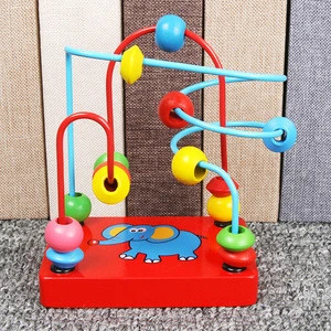 DIY Calf Elephant Wooden Bead Maze Toys Kids Early Educational Toys