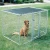 Import DIY Galvanized Large Custom Metal Dog Kennel Outdoor Pet House Animal dog cage kennel Black Chain Link Dog Runs Cage from China