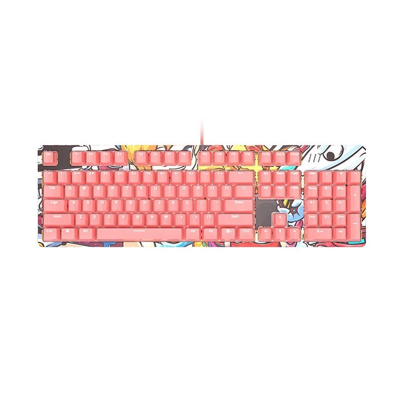 DKM150 Hot sale PBT Ergonomics gaming mechanical keyboard with Graffiti DIY removable cover for PC Gamer