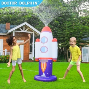 Doctor Dolphin Back Yard Game Kids play Water rocket water sprayer floating inflatable water spray toy