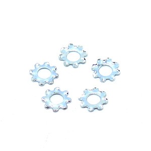 Double side external tooth capped star lock washer