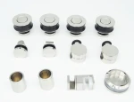 Double wheels bathroom sliding glass door system frameless shower glass hardware