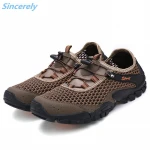 dropshipping OEM outdoor sport anti slip fast lace breathable climbing hiking trekking toe cap wading men shoes