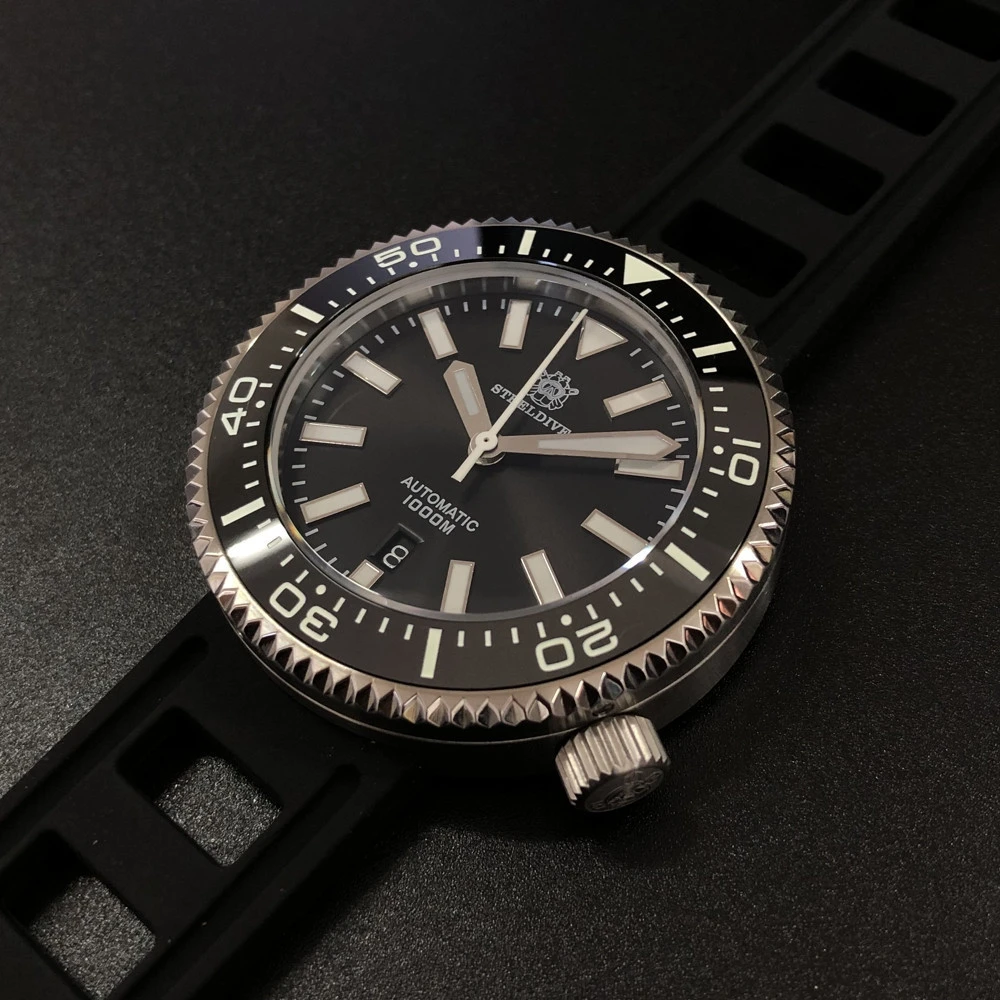Dual Color Luminous ! SD1976 STEELDIVE NH35 1000M Water Resistant 47mm Big Size  Automatic Diver/Dive Mechanical Watch