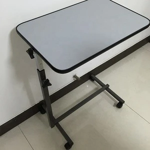 durable frame medical use over bed table with wheels hospital dining table over bed