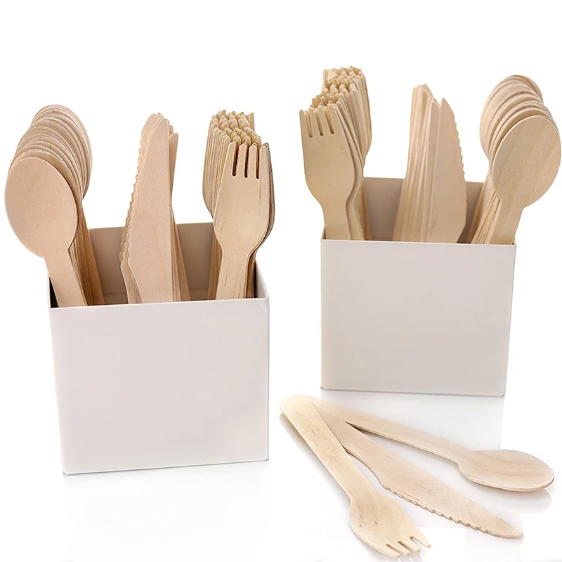 Eco-friendly Knife Fork Spoon High Level Wooden Cutlery Set