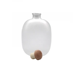 Eco Friendly Round Glass  Bottle 250ML 500ML Wine Containers With Stopper For Hold Bourbon, Brandy, Liquor, Juice, Water, etc