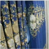 European luxurious sitting room gauze window curtain embroidered with luxurious cashmere stitch thick curtain fabrics