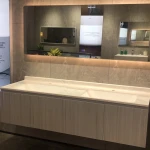 European white artificial stone basin bathroom Vanity Combo sink bathroom vanities