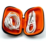 Eva Case Hard Shell Earphone Protective PU Leather Fancy Lightning Earphones Carrying Bag Case Cable Protector