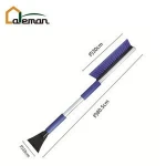 Extension quick-release handle ice scraper and pivoting snow