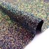 (FA-0347)Elastic Mix Color Chunky Glitter Fabric 1.0 mm Sequins Pu Leather for bows shoes and bags