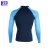 Import Factory Custom Long Sleeves Mens Blue Surf Rash Guard Compression Top Sports Surfing Shirt from China