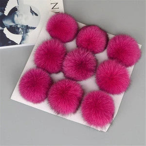 Factory directly sales15cm real fox pompoms ball accessories/fox pompons