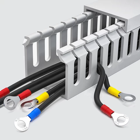 Factory directly supply PVC slotted cable trunking gray blue (wiring tube) cable tray conventional wire duct