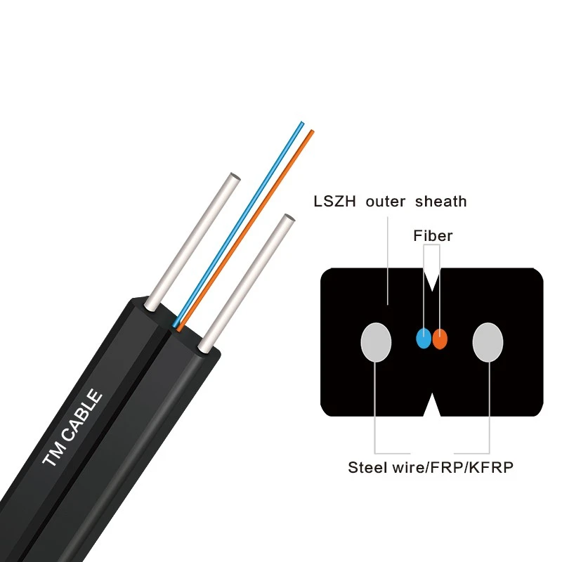 Factory Price  Flat Shape Ftth Drop G657A LSZH Fiber Optical Cable