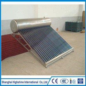 Factory price galvanized steel unpressurized solar heating Pitched Roof All Stainless Steel Solar Water Heater