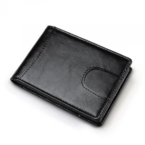 Factory price genuine Leather Wallet RFID Money clip Wallet Card holder Mens Wallet