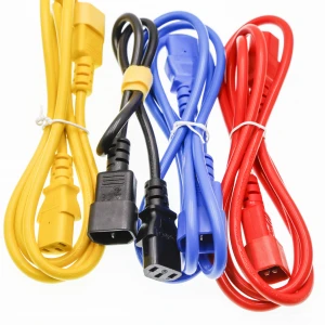 Factory supply 5ft  C14 C13 C19 C20 with Z lock  extension cord with different colors-013