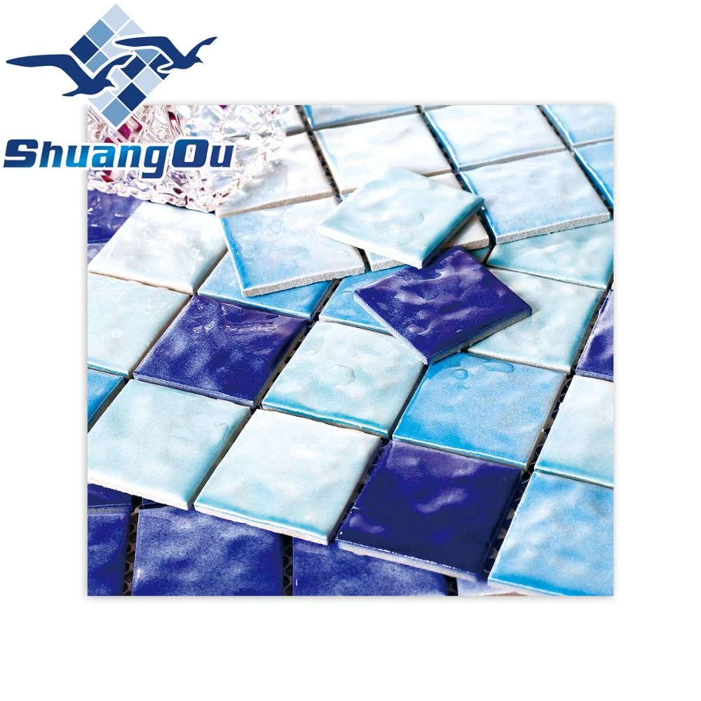 Factory Supply Green Blue Porcelain Mosaic Ideas Swimming Pool Tile
