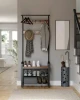 Factory wholesale industrial style coat rack with shoe bench and shoe rack for entrance living room