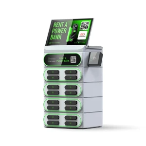 Famous portable cell phone fast charging station 16 slots stackable LED screen POS vending machine rental share powerbank charge