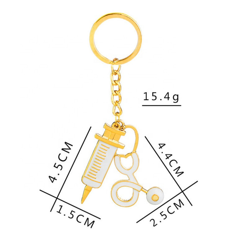 Syringe Keychain Buy Fashion Design Gold Medical Syringe Stethoscope Keychain Metal ...