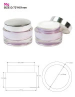Fashion Design luxury custom cosmetic packaging acrylic cream jar with transparent bottom