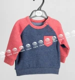 Fashion unisex baby printing sweater with elbow patch design