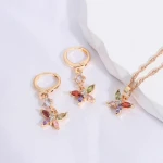 fashion zirconia 18k Gold Plated Jewelry Set diamond wedding Women Jewelry Set Artificial Fashion Jewelry Set For Women
