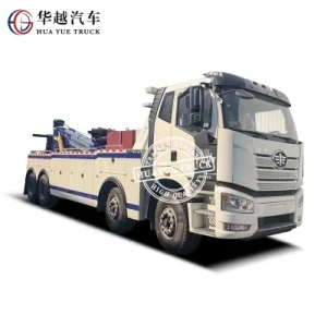 FAW Heavy Duty 8X4 50t Underlift Road Recovery Boom Crane Rotator Tow Wrecker Rollover Rescue Trailer Carriers Truck Tractor Dump Transport Truck