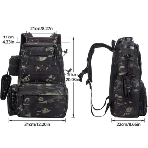 Fishing Tackle Backpack Outdoor Large Fishing Tackle Bag Water-Resistant Fishing Backpack with Rod Holder Backpack