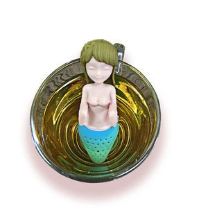 FL-factory original silicone mermaid tea strainer with box