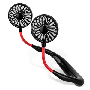 Flexible rechargeable foldable portable personal mini usb electric led hanging neck battery fan