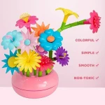 Flower Garden Building Toys Build a Bouquet Sets for 3,4,5,7 Year Old Toddler Girls, Best Pretend Gardening Gifts