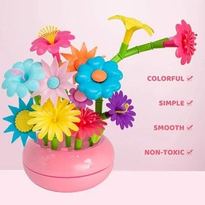 Flower Garden Building Toys Build a Bouquet Sets for 3,4,5,7 Year Old Toddler Girls, Best Pretend Gardening Gifts