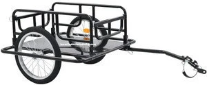 Foldable Drawbar Quick Release Wheels Bicycle Cart Wagon Trailer with Hitch,