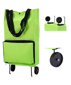 Folding Shopping Bag, Grocery Cart, Foldable Wheels Rolling Wheeled Shopping Cart