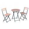 Folding Wooden Garden Furniture Iron Frame Table and Chairs Set