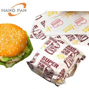 Food hamburger Sandwich packaging wax paper with logo