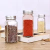 Free Sample Square Clear Salt and Pepper Shaker 100ml Glass Spice Jar 4oz