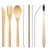 Gift Custom Made Bamboo Knife, Fork, Spoon, Bamboo Straw,  Collection Of Travel Tableware Set