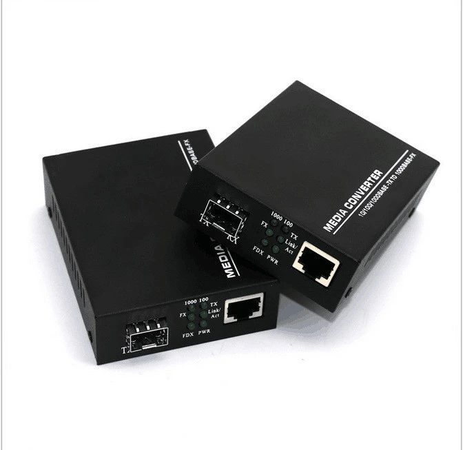 Gigabit Ethernet 1 Fiber Port 1 Utp Port 10100m Fiber Optic Media Converter