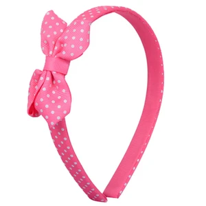 Girls Plastic Hairbands covered by Fashion Solid Grosgrain Ribbon