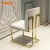 Import Gold metal legs simple modern style white fabric dining chair with home furniture from China