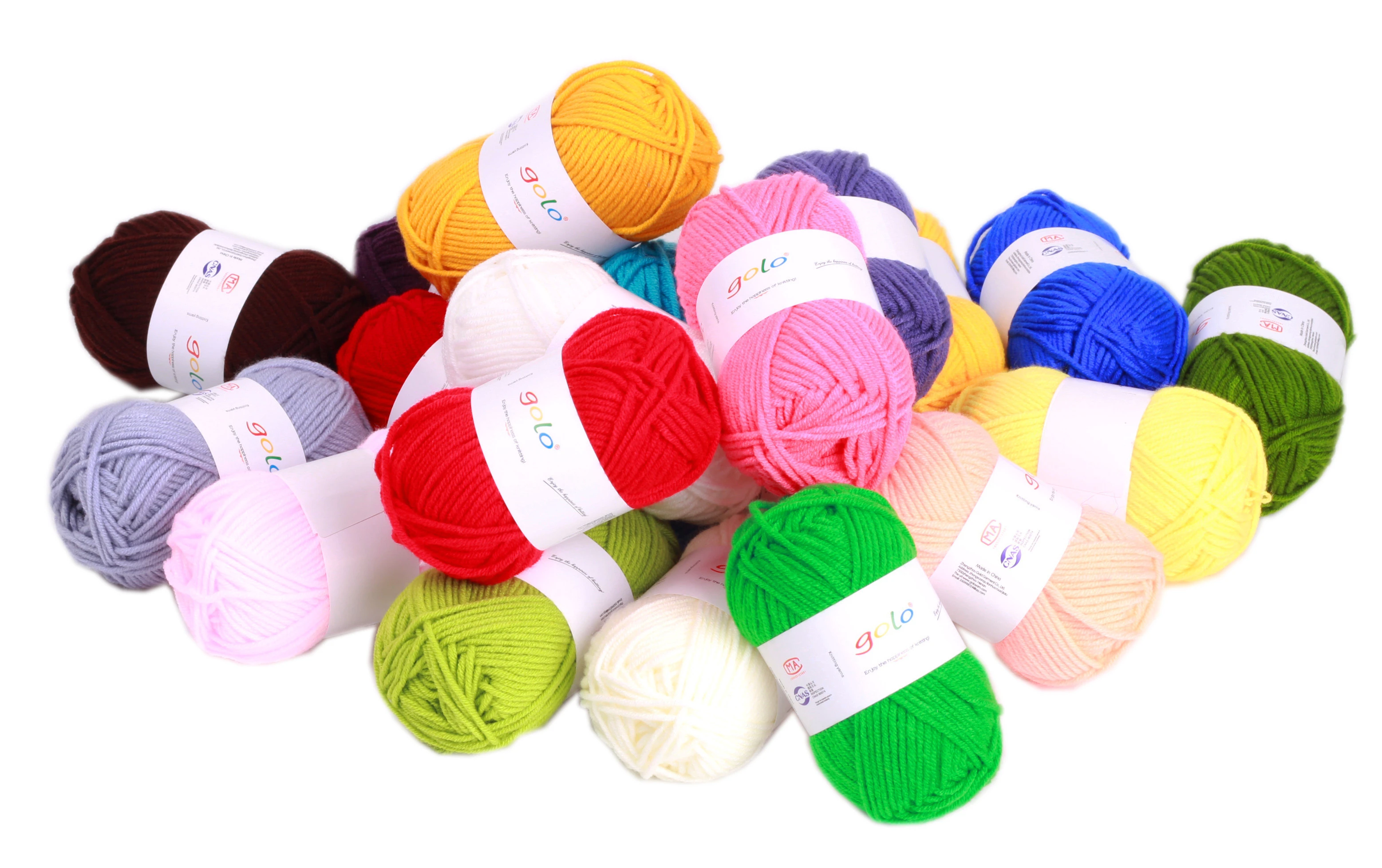 golo Acrylic Yarn 65%cotton 35%Acrylic 20 colors Milk cotton yarn for hand knitting 20 pack