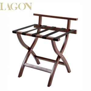 Guangzhou Manufacture Folding Hotel Solid Wooden Luggage Rack for Suitcases