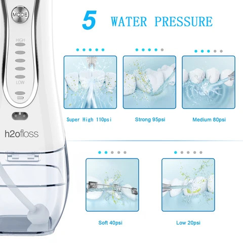 H2ofloss Hot HF-6 5 modes 2500mah 300ml tank Portable Water Flosser Dental oral irrigator