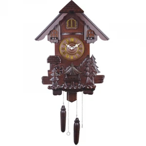 Hand-carved cuckoo wall clocks in solid wood