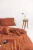 Import Handmade Cotton Duvet Cover In Burnt Orange With Two Pillow Case Softened and Washed Quilt Bedding Bed Cover Set from China